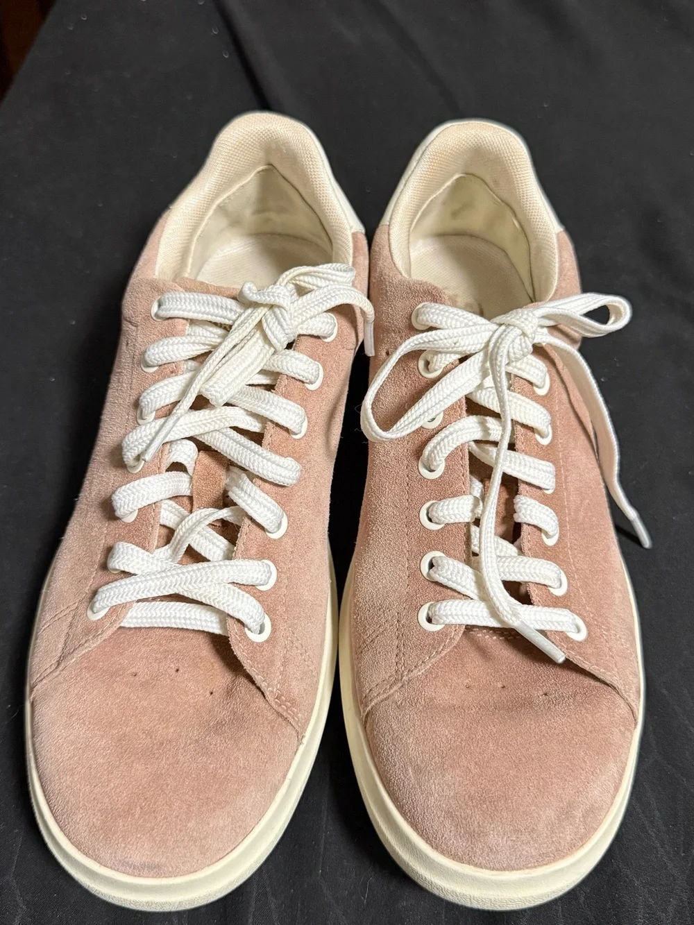 Tory Burch Rose Gold/Blush Pink Suede Low-Top Sneakers